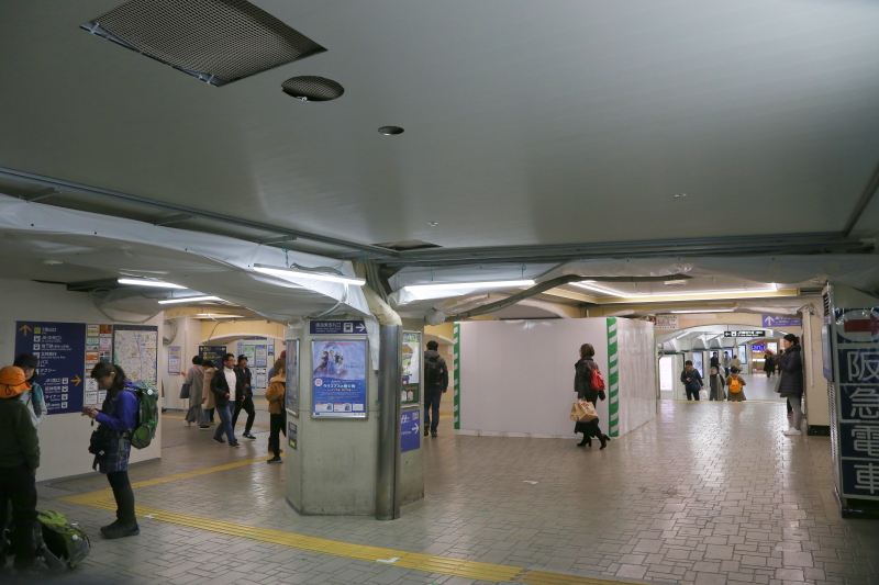 阪急神戸三宮駅東口改札外コンコースリニューアル 柱の改修も進む こべるん 変化していく神戸